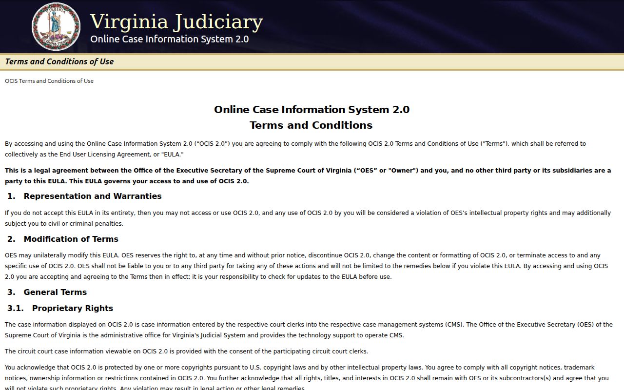 Prince George County criminal court cases OCIS statewide interface