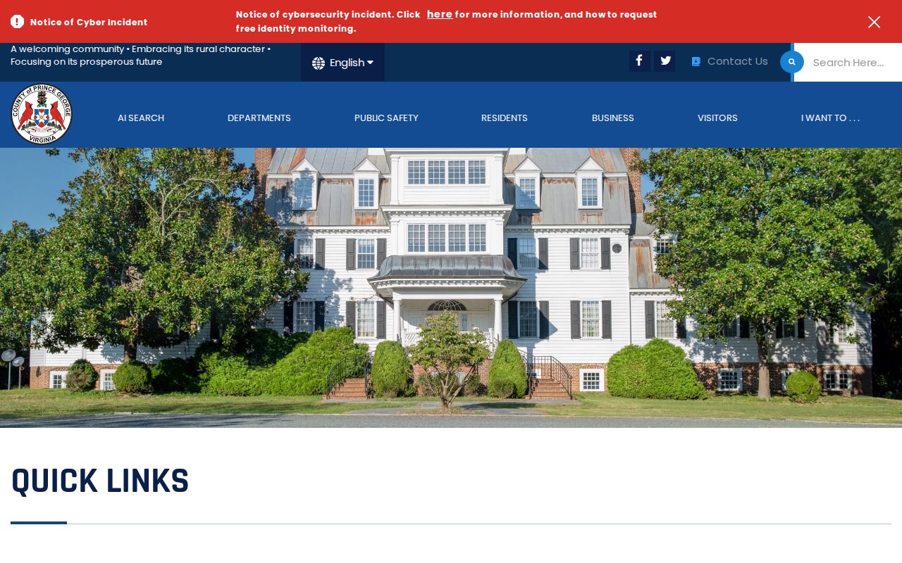 Prince George County criminal history government homepage